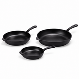 3-Piece Premium Enameled Cast Iron Skillet Set