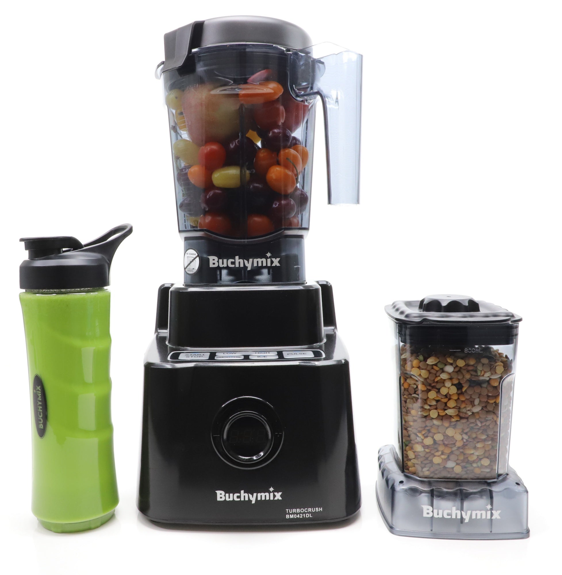 3 in 1 High Performance Digital Turbocrush Blender Black Buchymix