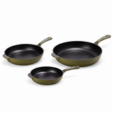 3-Piece Premium Enameled Cast Iron Skillet Set
