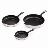 3-Piece Premium Enameled Cast Iron Skillet Set