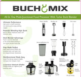 12 IN 1  Food processor with Turbo Stick Immersion Blender