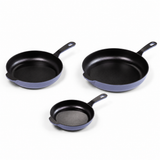 3-Piece Premium Enameled Cast Iron Skillet Set