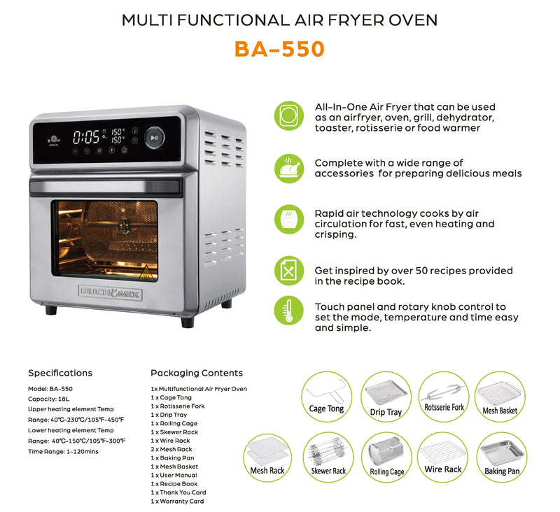 18L Multifunction  Smart Air Fryer Oven - CANADA ONLY