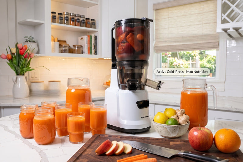 Hands Free Cold Pressed Batch Juicer, Heavy Duty Motor with Citrus