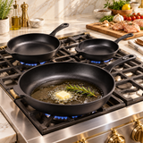 3-Piece Premium Enameled Cast Iron Skillet Set